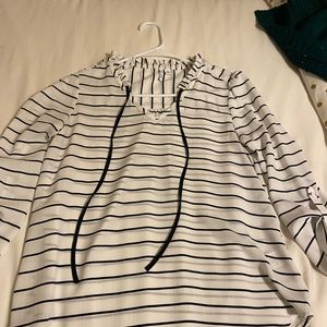 Black and white stripped blouse